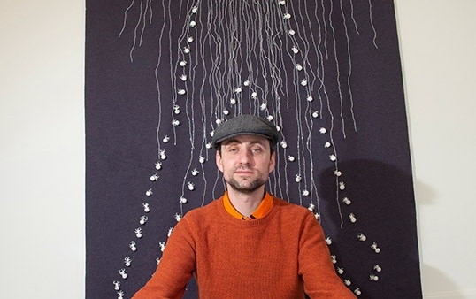 Artist Bryan Gerard Duffy attends the launch of Maria Mc Kinneys exhibition Works of the Rural