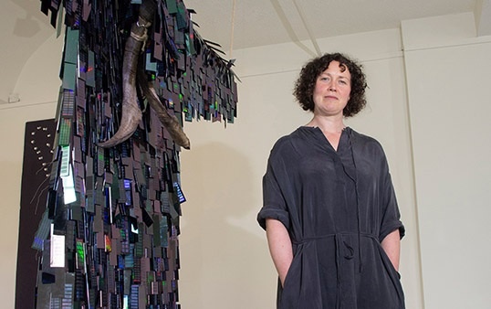 Maria Mc Kinney at the launch of her exhibtion Works of the Rural