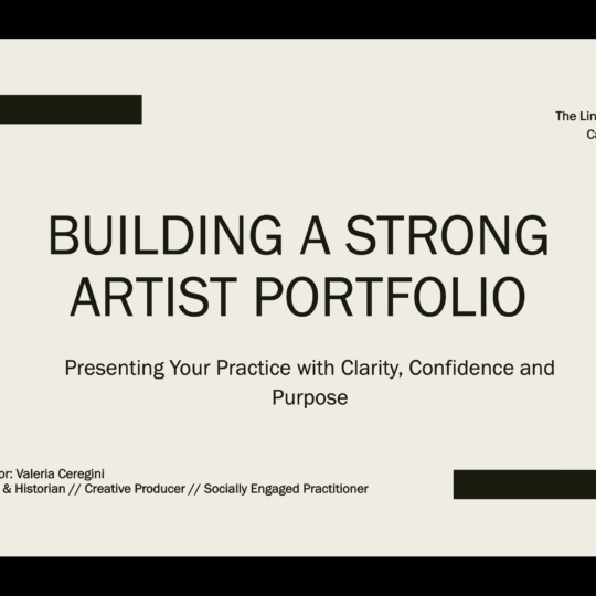 Building a Strong Artist Portfolio Linenhall